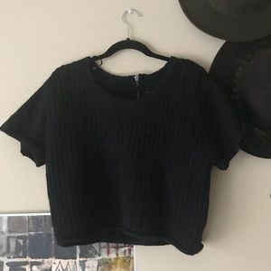 Cropped Sweater with sexy back zipper